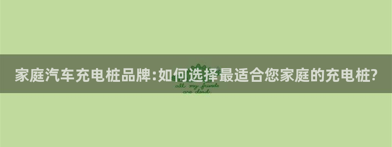威廉希尔与inter平负比较：家庭汽车充电桩品牌:如何选择最适合您家庭的充电桩?