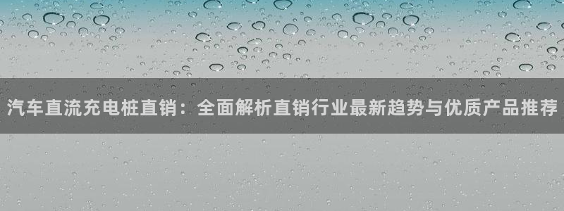威廉官网：汽车直流充电桩直销：全面解析直销行业最新趋势与优质产品推荐