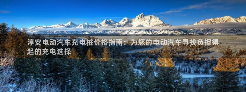 威廉希尔出款：淳安电动汽车充电桩价格指南：为您的电动汽车寻找负担得
起的充电选择