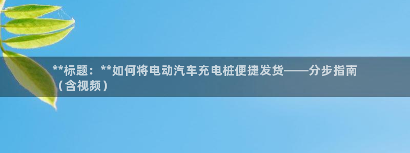 威廉指数配合什么使用比较准确：**标题：**如何将电动汽车充电桩便捷发货——分步指南
（含视频）