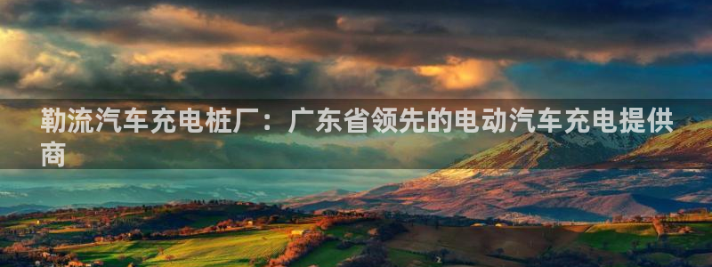 j联赛威廉希尔：勒流汽车充电桩厂：广东省领先的电动汽车充电提供
商